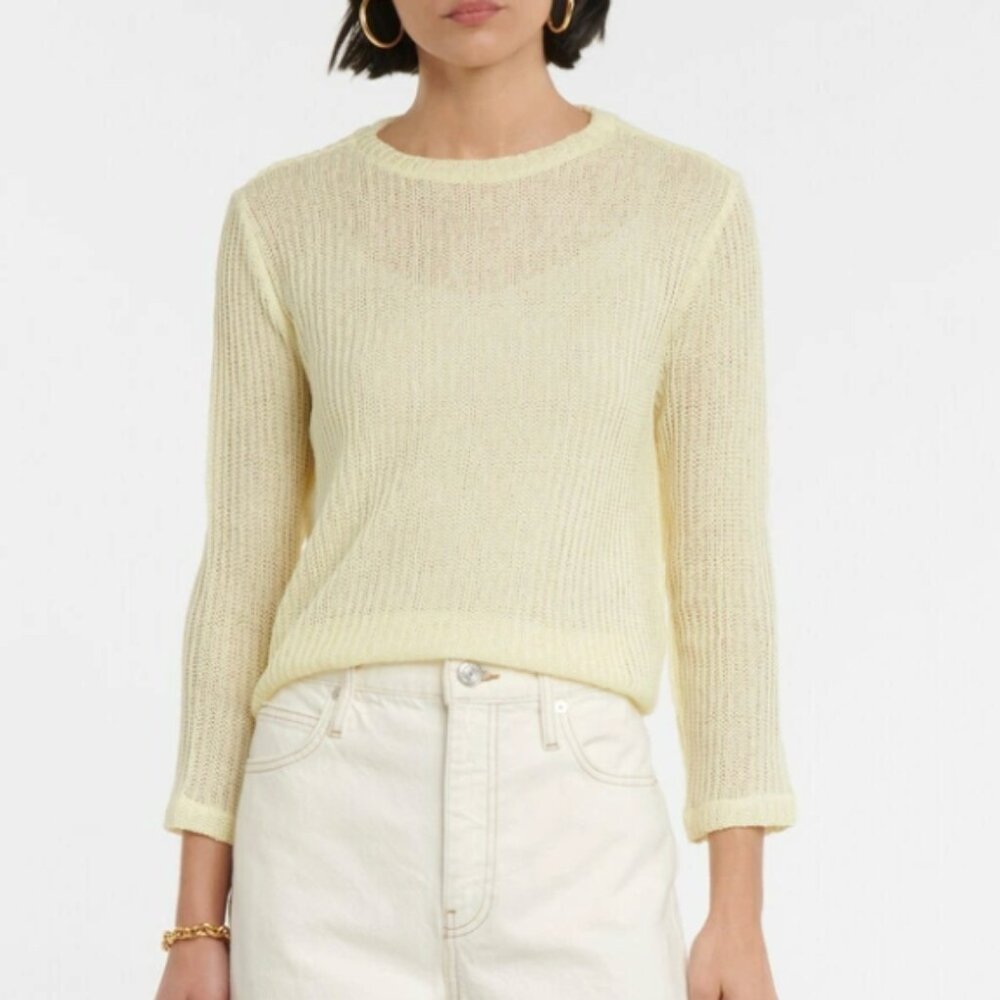 VINCE NWT Semi Sheer Yellow Sweater size XL